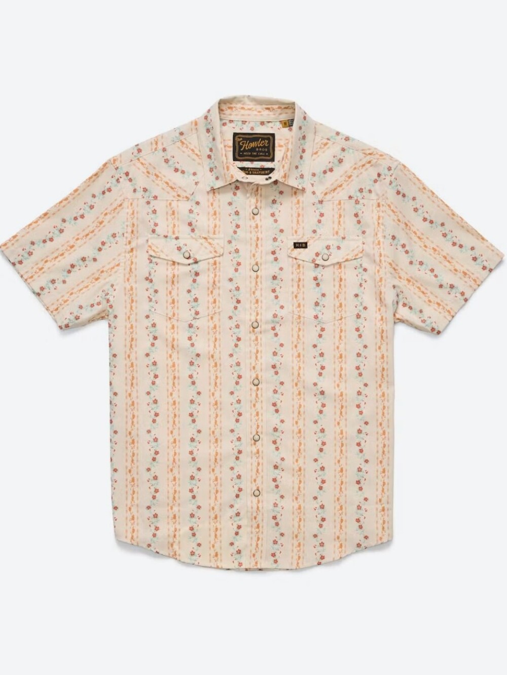 Howler Brothers H Bar B Snapshirt Hibiscus Ribbons Riverbed Oxford Western Shirt